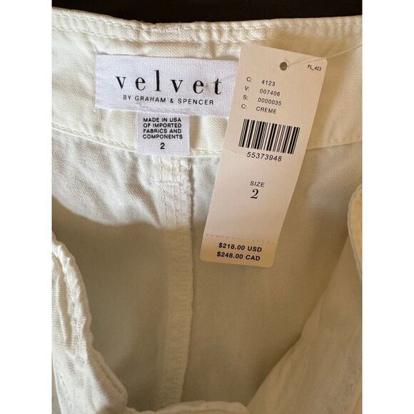 NWT Velvet‎ Anthropologie Cream Ivory Pants size 2 - Picture 5 of 5